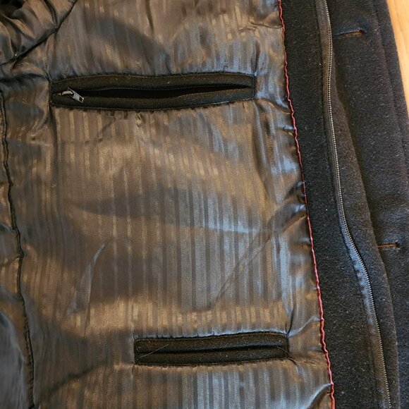 Johnston & Murphy Wool Car Coat Jacket Topcoat Men Size Medium Black Lined EUC - Picture 8 of 8